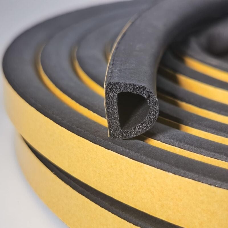 foto del prodotto guarnizione per porte finestre da 6 m, supporto autoadesivo per sigillare grandi fessure da 4 mm a 5 mm , facile da tagliare su misura sollbry