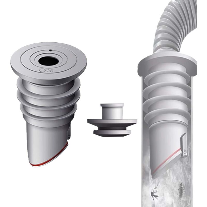 foto del prodotto guarnizione per tubo di scarico per lavatrice grigia da 35 40 mm con tappo di tenuta in silicone tubo per lavatrice per cucina domestica