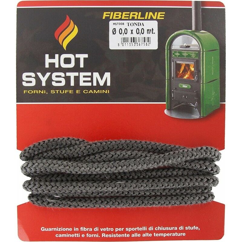 foto del prodotto guarnizione stufe legna pellet treccia lunga 2.5 mt diametro 8 mm fer 343084