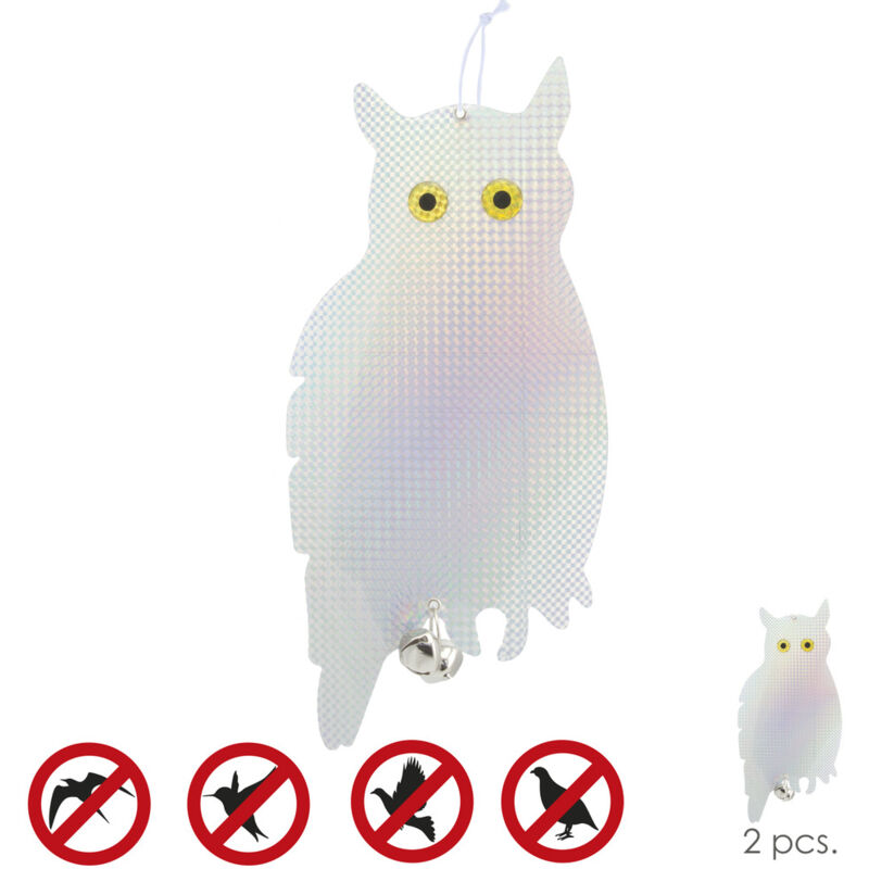 foto del prodotto gufo appeso riflettente con 2 campanelli (2 pz.)