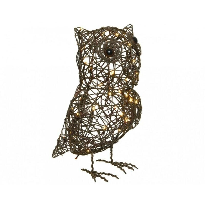 foto del prodotto gufo in metallo con led 38x26x h43 cm