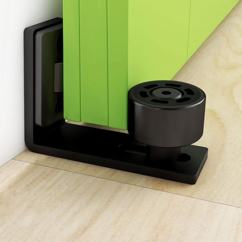 foto del prodotto guida a pavimento regolabile ymyny guida inferiore per porta scorrevole in legno, nera