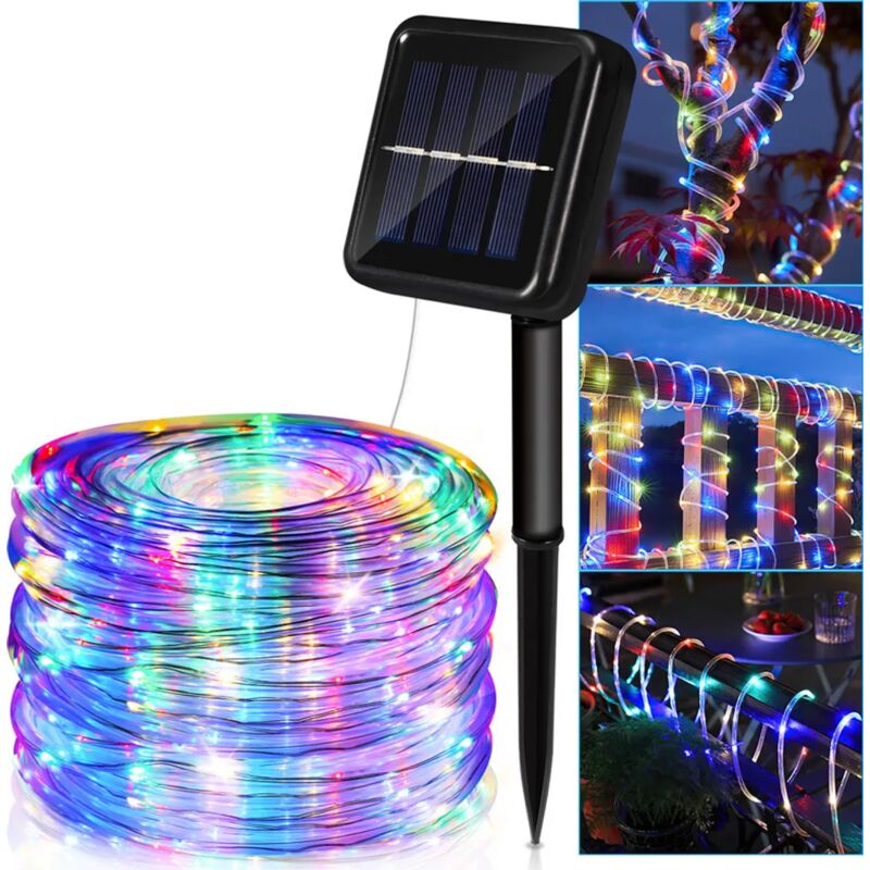 foto del prodotto guida di luce solare guida di luce a led catena di luci esterne rete di luci rgb 22m