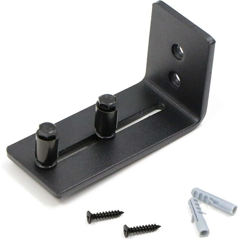 foto del prodotto guida di scorrimento per porta scorrevole con 2 rulli per porte scorrevoli nero