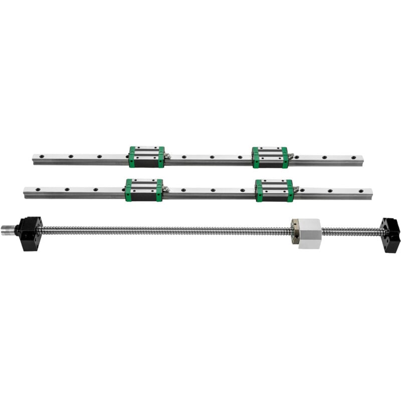 foto del prodotto guida lineare 2 pezzi hgr20 1700 mm 1 pezzo rm1605 1700 mm vite a sfere con kit bf12 bk12, guide di scorrimento quadrate per router cnc fai da te,