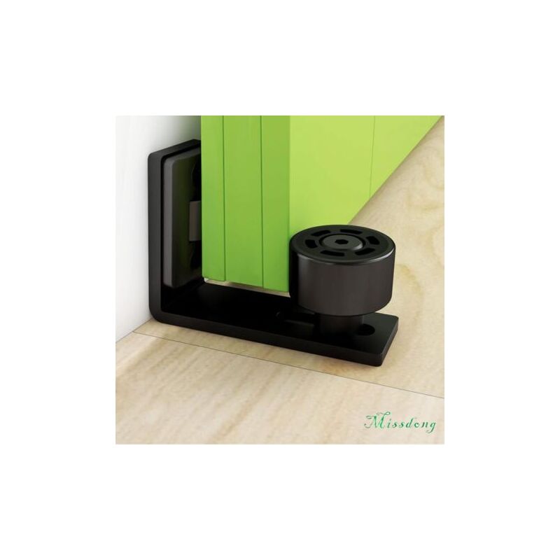 foto del prodotto guida per pavimento regolabile nera, guida inferiore per parete porta per porta scorrevole in legno
