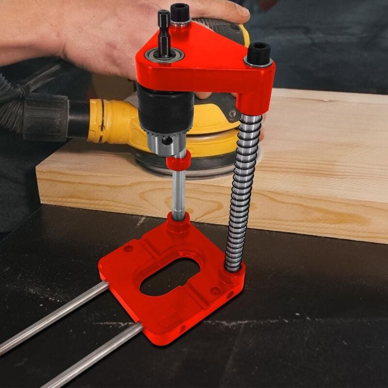 foto del prodotto guida per trapano per lavorazione del legno, supporto per localizzatore di trapano elettrico angoli diversi 