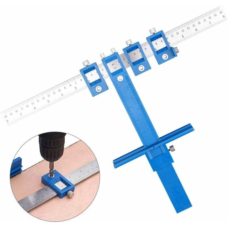 foto del prodotto guida per trapano per localizzazione punzone, guida per trapano per localizzazione fori cassetto, guida per maschera di perforazione per maniglia di