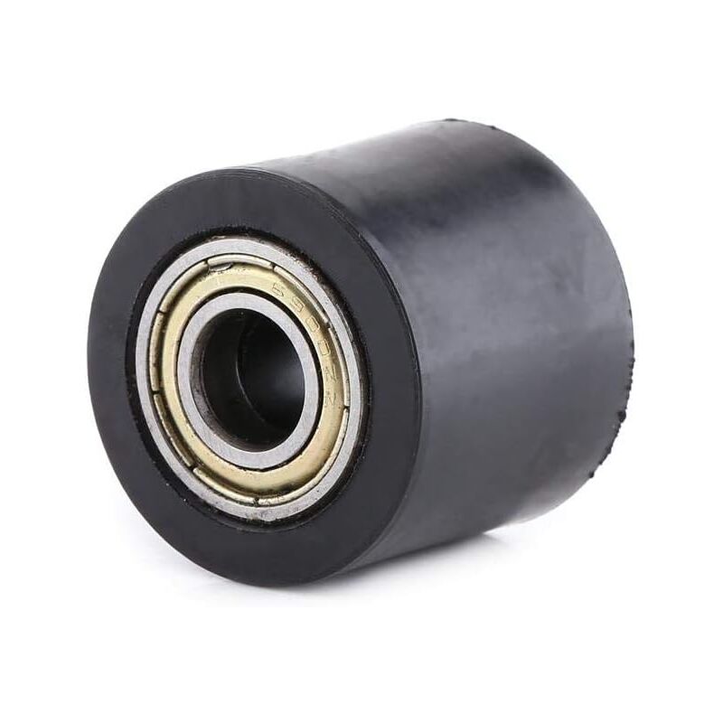 foto del prodotto guida tendicatena a rulli con puleggia per catena di trasmissione da 8 mm per moto da strada, atv nero sollbry