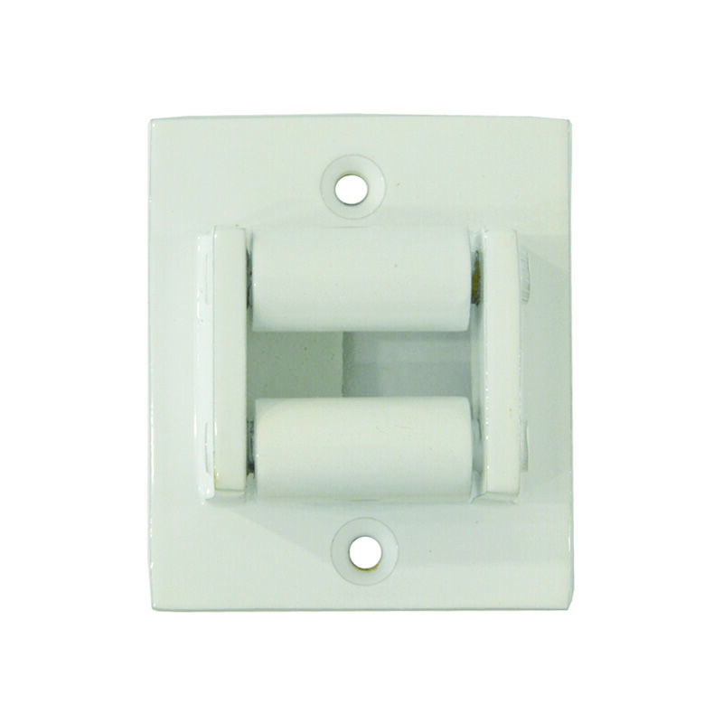 foto del prodotto guidacinghia rettangolare in ottone verniciato bianco mm.49x60h.