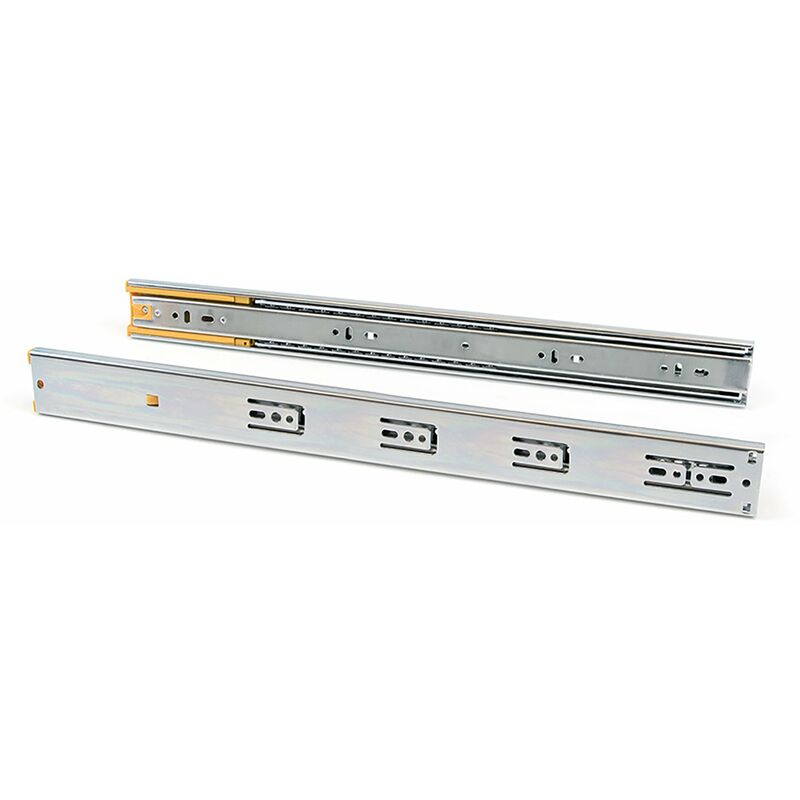 foto del prodotto guide a sfere per cassetti con estrazione totale h45 mm l650 zincato bianco acciaio emuca