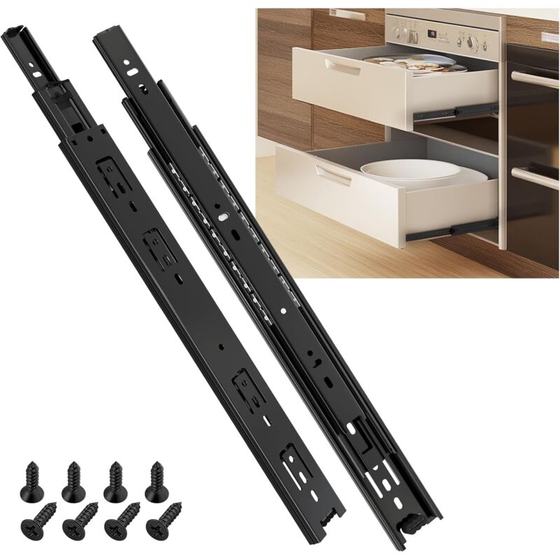 foto del prodotto guide per cassetti a estrazione totale da 350 mm, guide per cassetti con cuscinetti a sfera, guide per cassetti con portata fino a 45 kg, guide per