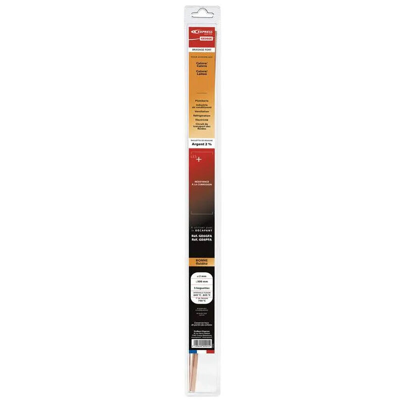 foto del prodotto guilbert express bacchetta per brasatura all argento 2 diametro 2 mm, lunghezza 500 mm, confezione da 5 pezzi.