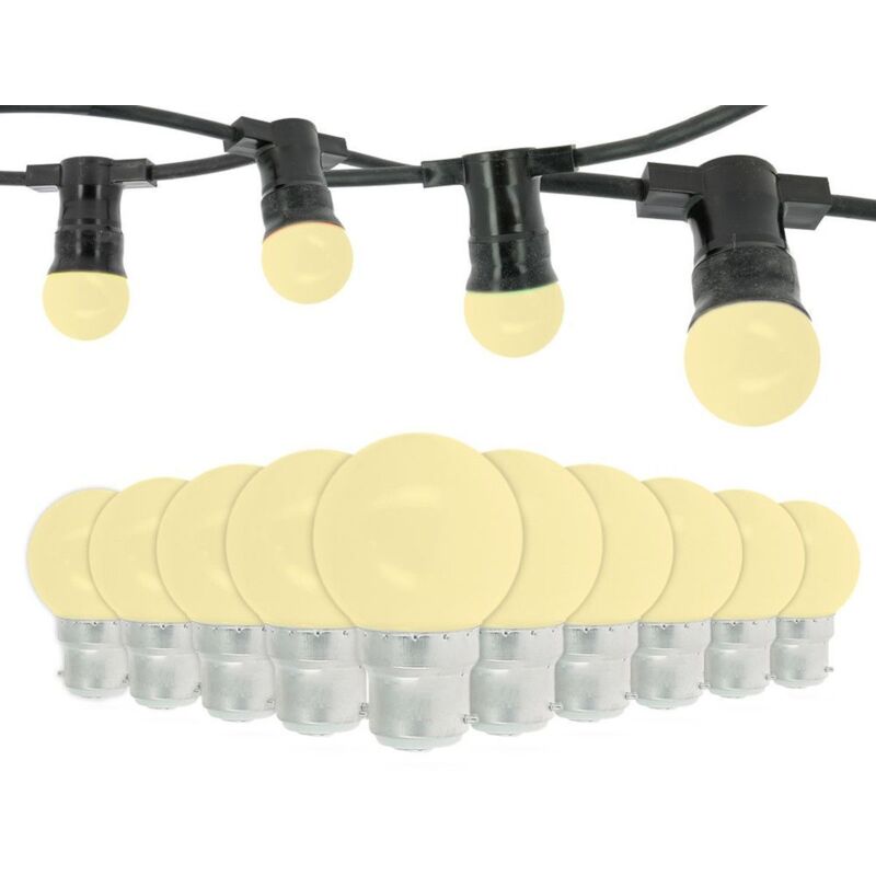 foto del prodotto guinguette garland professionale 10 lampadine led b22 1w bianco caldo 10 metri interconnesse