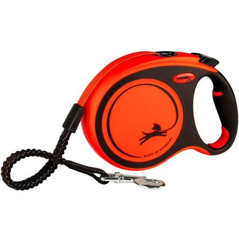 foto del prodotto guinzaglio a nastro trixie flexi xtreme taglia l 8m nero e arancione