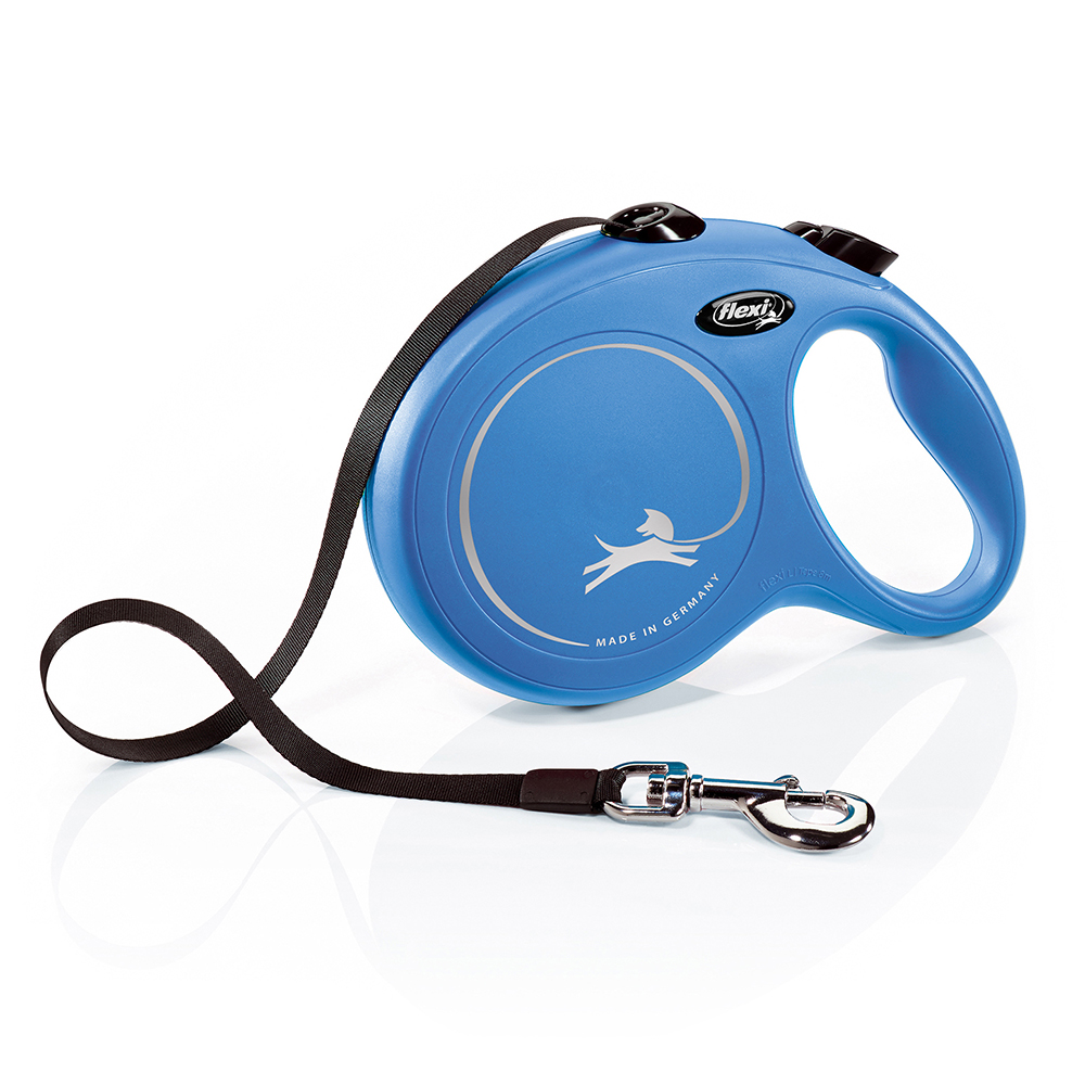 foto del prodotto guinzaglio avvolgibile a fettuccia flexi new classic l, 8 m blu