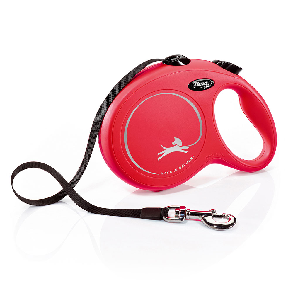 foto del prodotto guinzaglio avvolgibile a fettuccia flexi new classic l, 8 m rosso