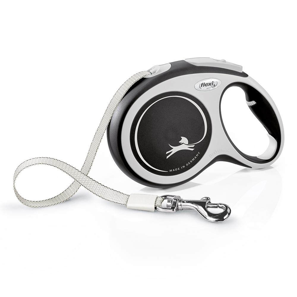 foto del prodotto guinzaglio avvolgibile a fettuccia flexi new comfort l, 8 m nero