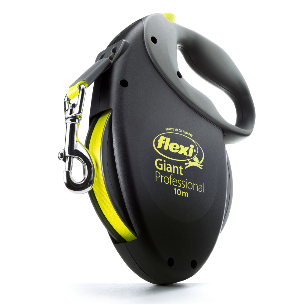 foto del prodotto guinzaglio avvolgibile flexi giant professional 10 m nero giallo neon