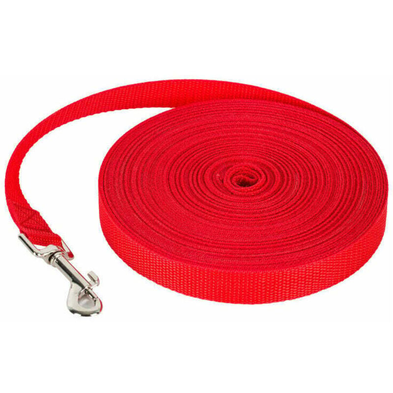 foto del prodotto guinzaglio da addestramento in nylon per cani di piccola, media e grande taglia rosso 5mx 2cm, guinzaglio per cani cuccioli per addestramento al