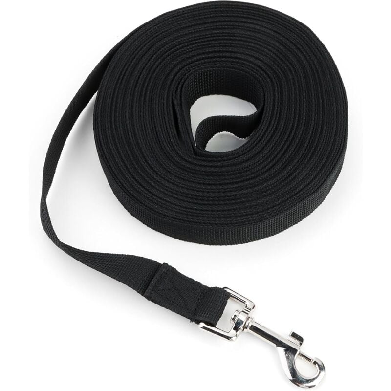 foto del prodotto guinzaglio da addestramento per cani nero da 10 m guinzaglio in nylon per cani con comoda maniglia e moschettone girevole a 360 per cani di