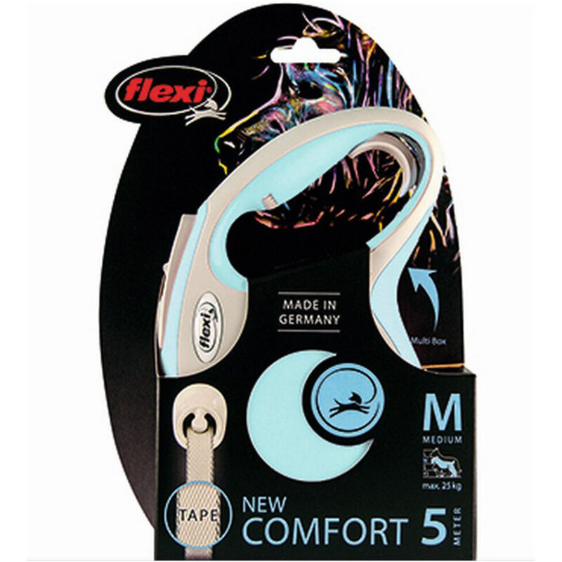 foto del prodotto guinzaglio per cani flexi new comfort m azzurro 5 m 