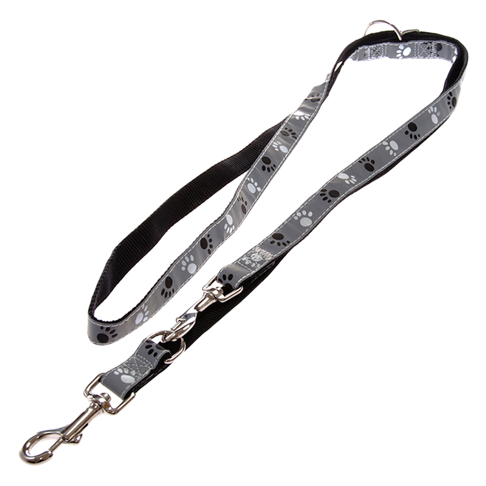foto del prodotto guinzaglio trixie silver reflect zampine l 2 m x h 2 cm regolabile