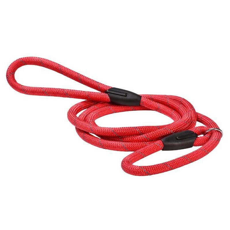 foto del prodotto guinzaglio tubolare e collare 2 in 1 rosso modello walk per cani