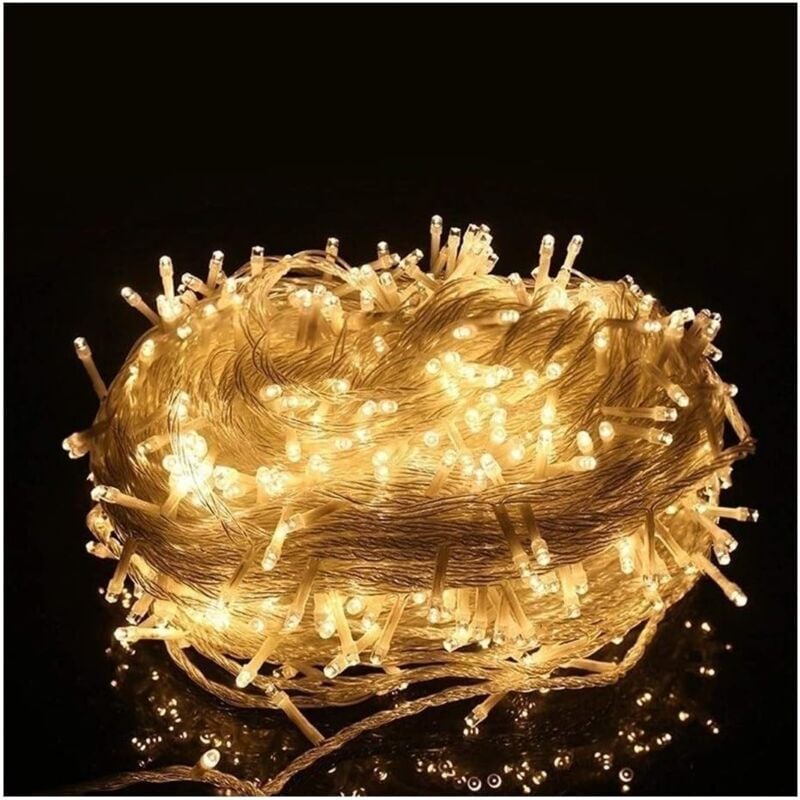 foto del prodotto guirlande lumineuse aliment e- 100 m -600 led - 8 modes pour d coration de sapin de no l - blanc chaud