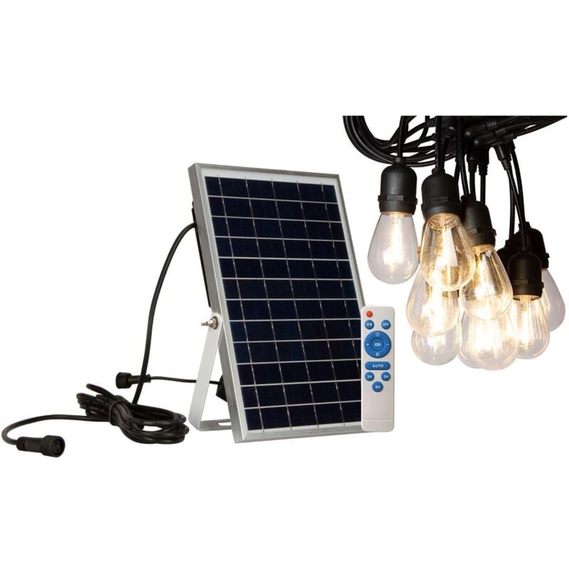 foto del prodotto guirnalda all aperto 10 lampadine e27 10 metri con comando e pannello solare 17,426 cm energia fotovoltaica separata jandei