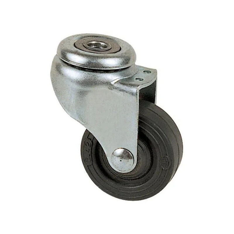 foto del prodotto guitel ruota di foratura diametro 42 mm con occhio di gomma grigio d. 8,5 mm, altezza 64 mm