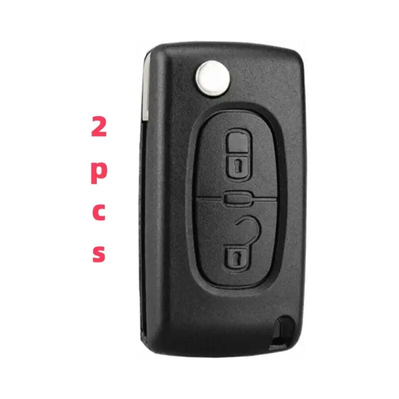 foto del prodotto guscio chiave a 2 pulsanti compatibile con ce0523, chiave pieghevole a scatto per peugeot 207 307 308 407 408 3008 5008 citroen c2 c3 c4 c5 c6 c8 2