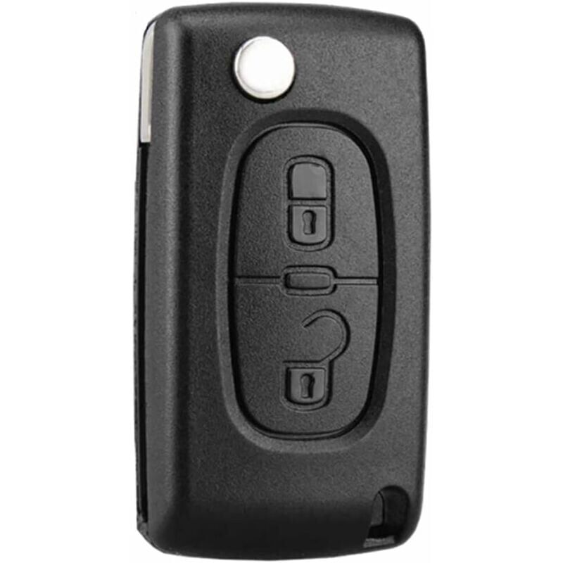 foto del prodotto guscio chiave a 2 pulsanti compatibile con ce0523, chiave pieghevole a scatto per peugeot 207 307 308 407 408 3008 5008 citroen c2 c3 c4 c5 c6 c8 2