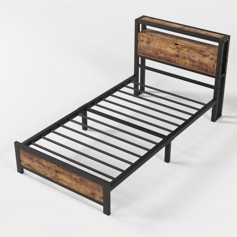 foto del prodotto gutent letto singolo junior 90 x 200 cm con testata con contenitore e rete a doghe in metallo