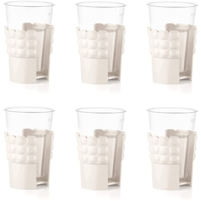 foto del prodotto guzzini tiffany, set di 6 portabicchieri universali bianco latte, 13,4 x 8 x h16,5 cm 199700156