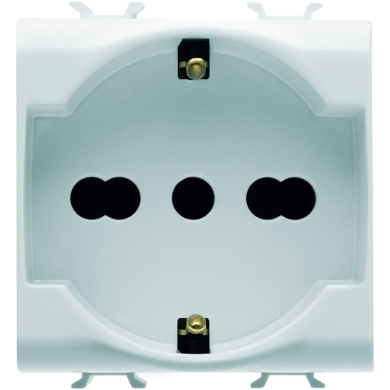 foto del prodotto gw10204dy gw10204dy serie chorus presa standard italiano tedesco 250v ac, 2p t 16a bivalente, 2 moduli, bianco, 1 pezzo gewiss