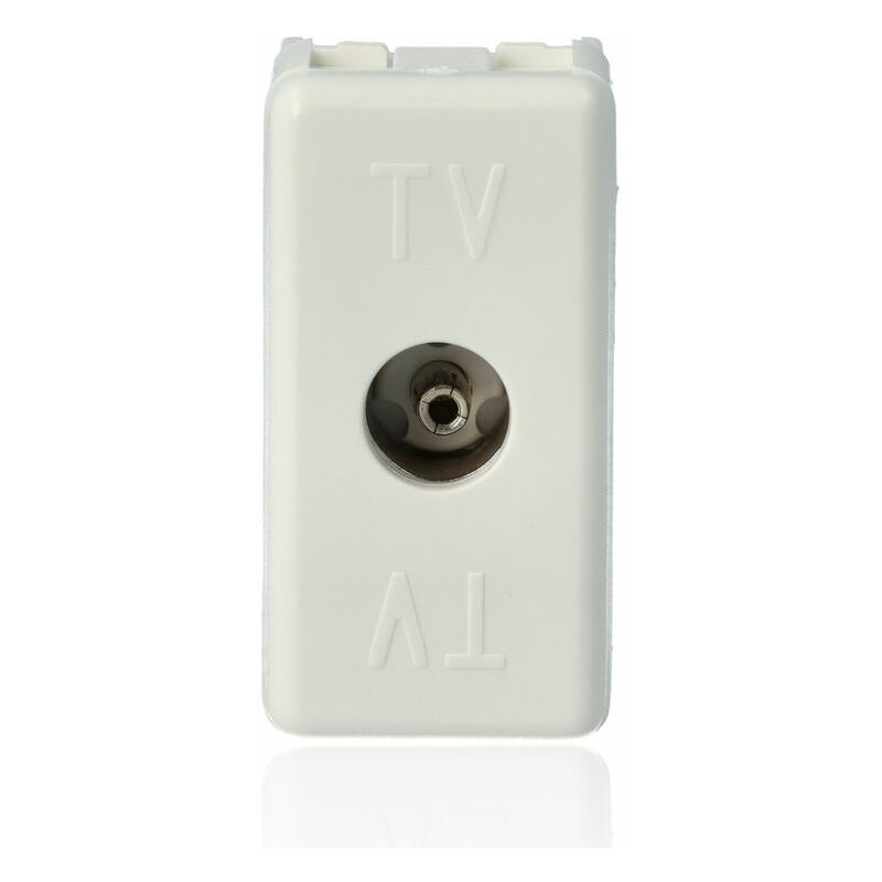 foto del prodotto gw20228 presa coassiale tv resistive connettore iec femmina 9,5mm diretta 1 modulo system white gewiss