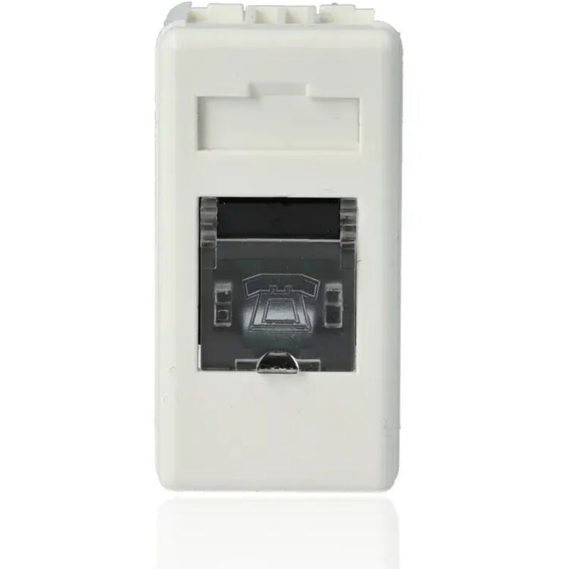 foto del prodotto gw20251 presa telefonica rj11 doppino twistato morsetti a vite 1 modulo system white gewiss