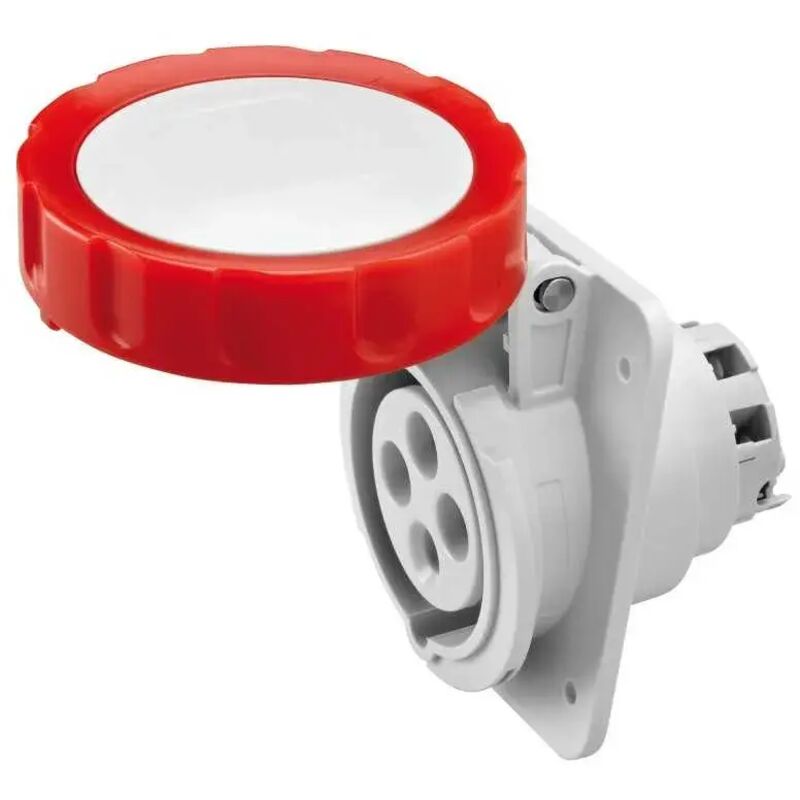 foto del prodotto gw62232h presa fissa da incasso a 10 hp, ip66 ip67, 3p n t 16a 380 415v 50 60hz, rosso, 6h, cablaggio a vite gewiss