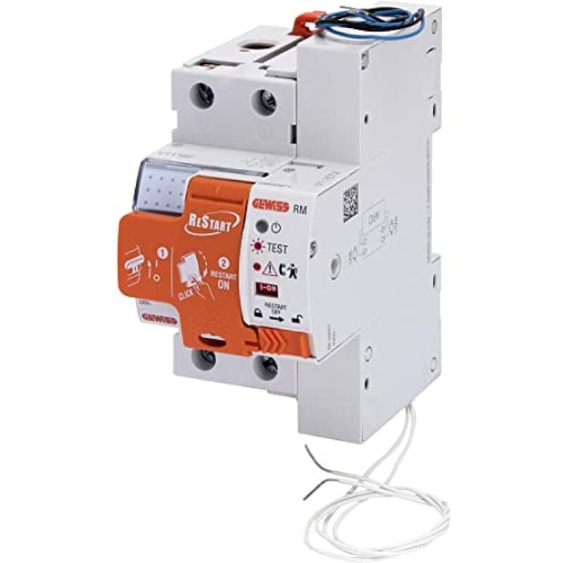 foto del prodotto gwd4227r restart rm 2 poli accoppiato con mdc 16 a 4500a tipo a curva c idn 0,03 a 230 v 3 moduli en 50022 gewiss