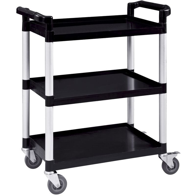 foto del prodotto gx 032a carrello con ruote, carrello da cucina, carrello di servizio 3 livelli con freni, 83x42x96cm bc elec