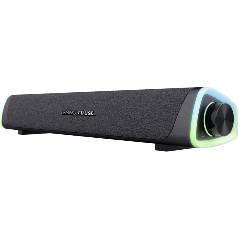 foto del prodotto gxt 620 axon soundbar 2.0 canali 12w rgb nero cablata con ingresso aux trust