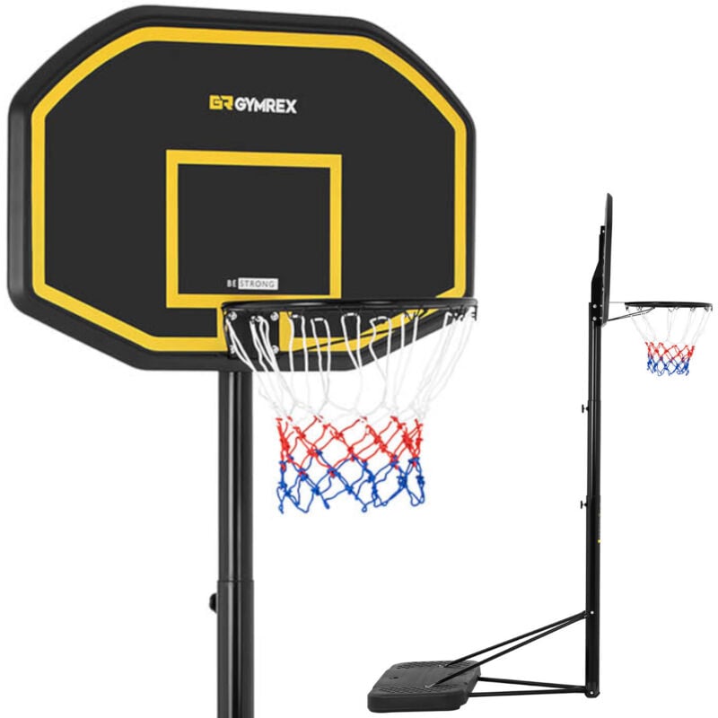 foto del prodotto gymrex - canestro basket regolabile base tabellone pallacanestro impermeabile 200-305cm