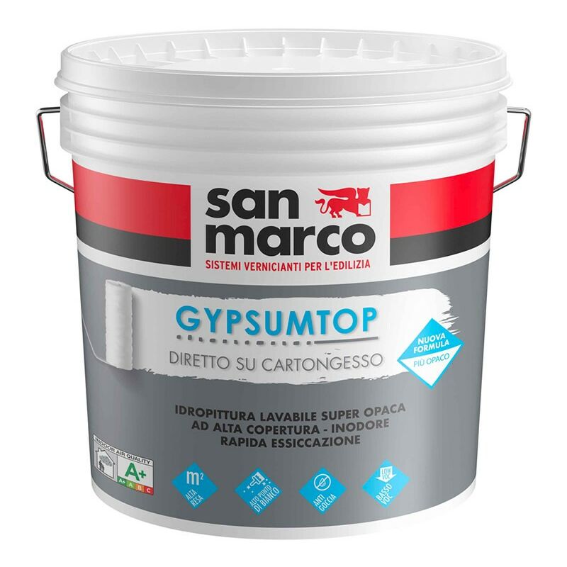foto del prodotto gypsumtop idropittura lavabile opaca lt 14 bianco