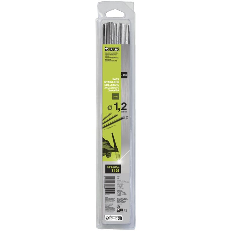 foto del prodotto gys 108 bacchette tig inox 308l 1,2 330mm blister 0,33kg 069510