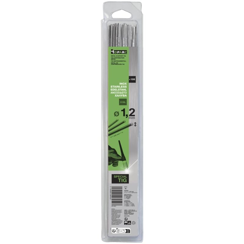 foto del prodotto gys 108 bacchette tig inox 316l 1,2 330mm blister 0,33kg 069527