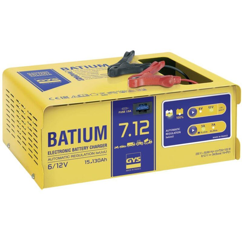 foto del prodotto gys batium 7.12 024496 caricatore automatico 6 v, 12 v 7 a
