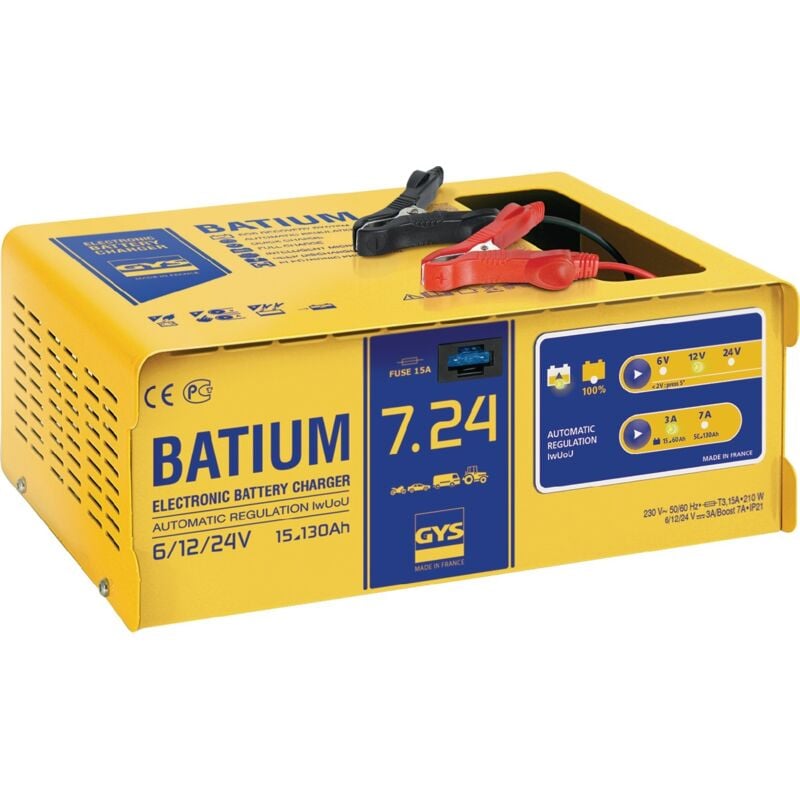 foto del prodotto gys - batium 7.24 024502 caricatore automatico 6 v, 12 v, 24 v 11 a 11 a