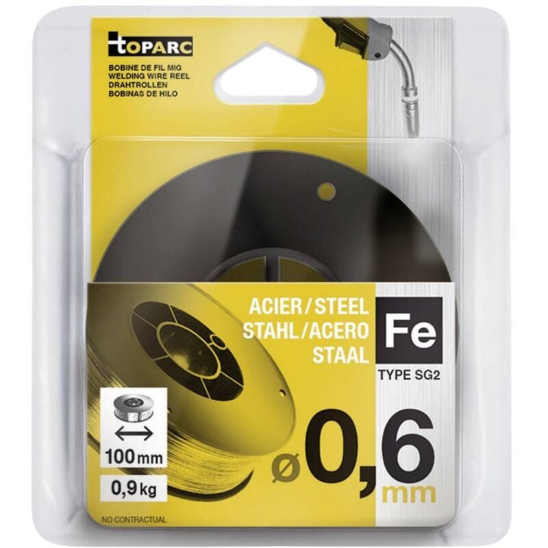 foto del prodotto gys bobina di filo 100 mm acciaio 0,6 mm 0.9 kg toparc 086593