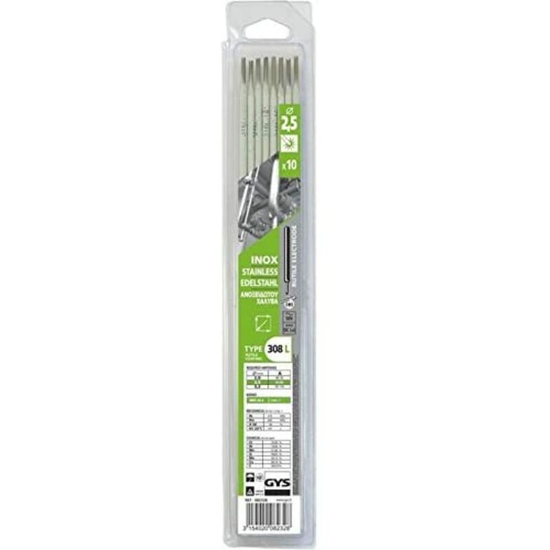 foto del prodotto gys elettrodi in acciaio inossidabile 2 5 mm 308l 10 diametro 2 5 mm 082328